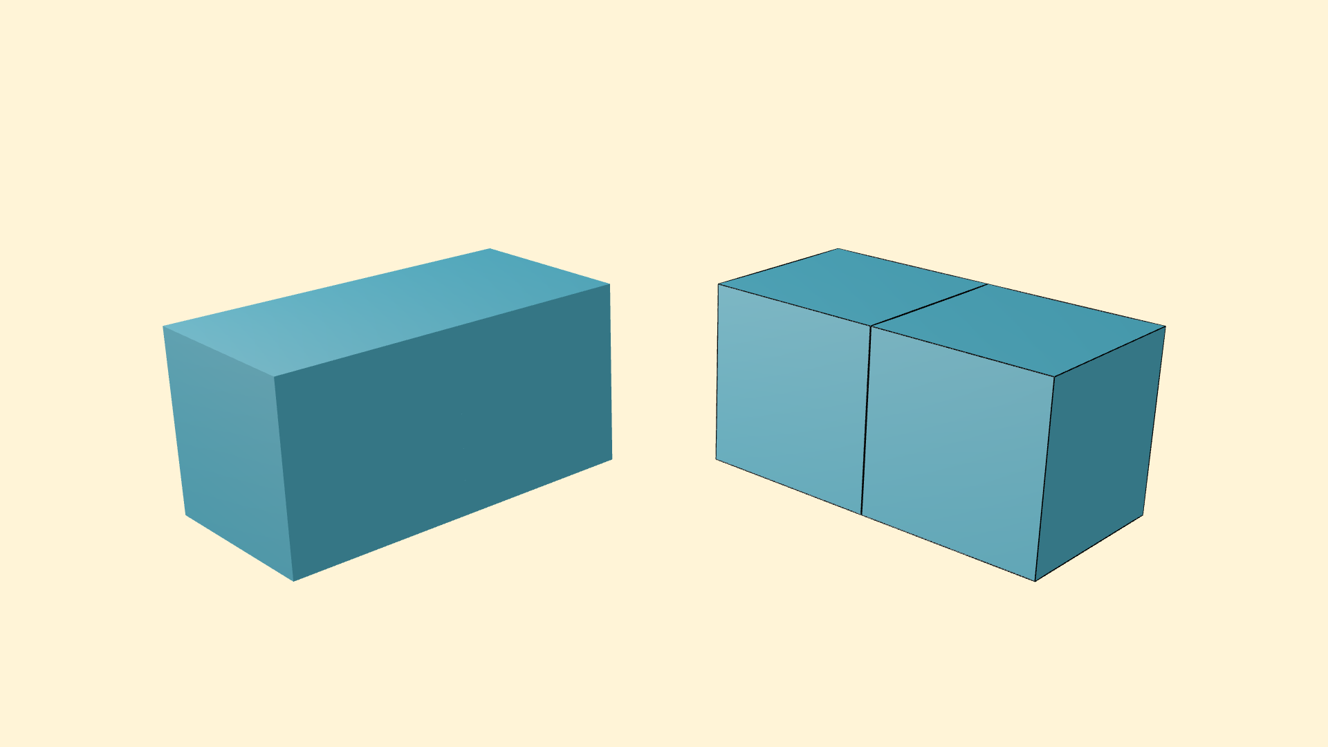 Images comparing cubes side by side with and without strokes